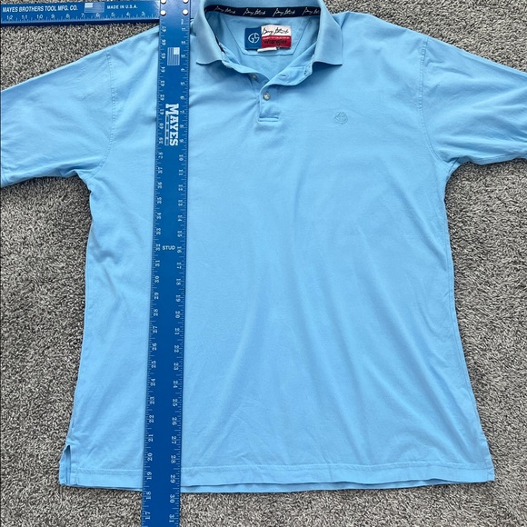 Wrangler Men's George Strait By Performance Light Blue Short Sleeve Polo Shirt-L - Picture 4 of 8